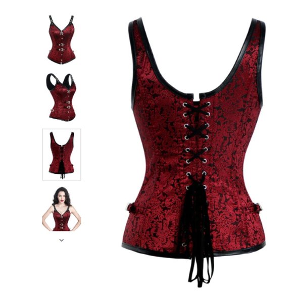 Kimring | Corset Top | Gothic Steampunk Steel Boned Bustier - Picture 3 of 5
